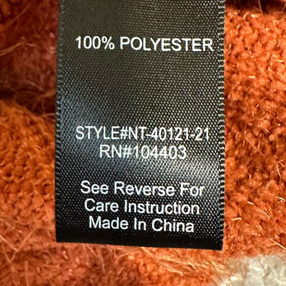 Altar'd State Orange Sweater Bubble Sleeve Soft Fuzzy Size M - Picture 6 of 9